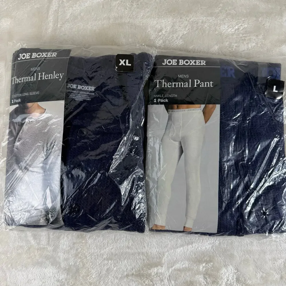 Joe Boxer Thermal Henley XL / Thermal Pant L Lot Men's Underwear Sleepwear